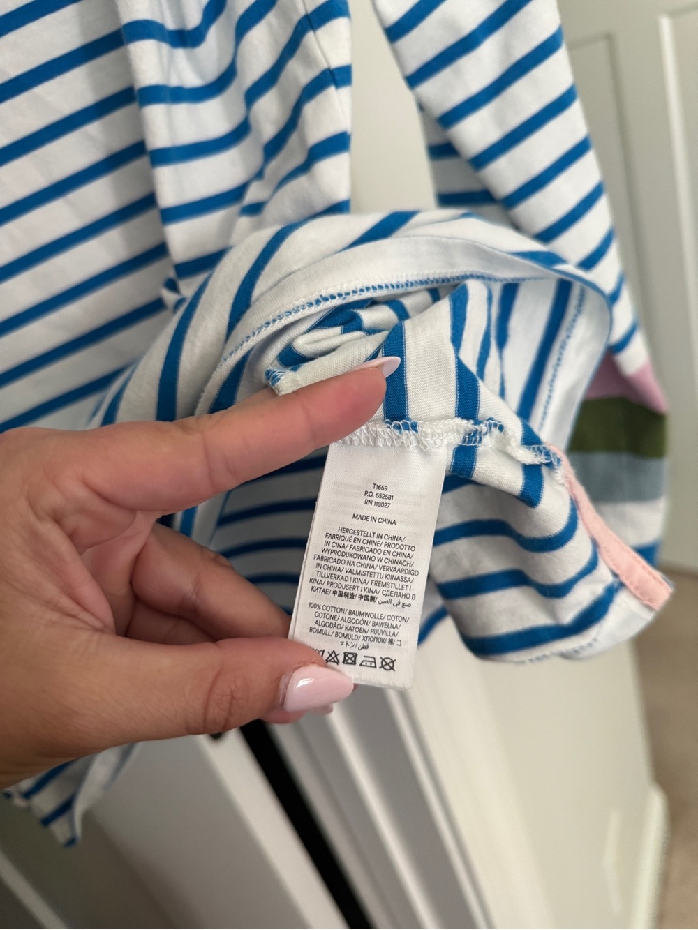 Boden Ella Long Sleeve Breton-Navy striped top - Picture 4 of 5